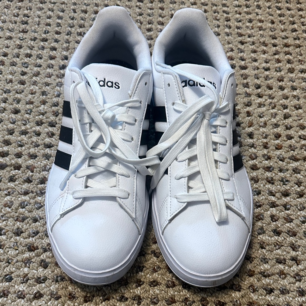 Adidas Classic White Shoes with Black Accents